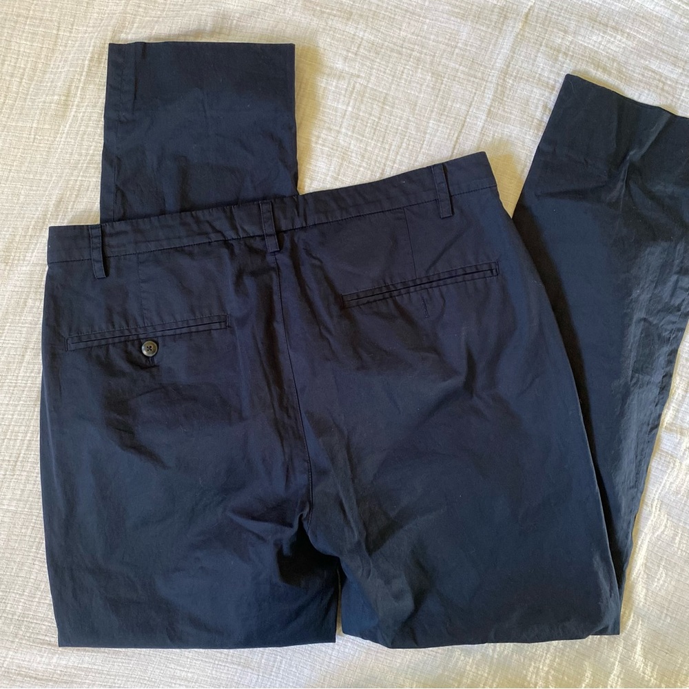 ATM navy straight leg ankle cotton trouser 32 women’s - Picture 5 of 8